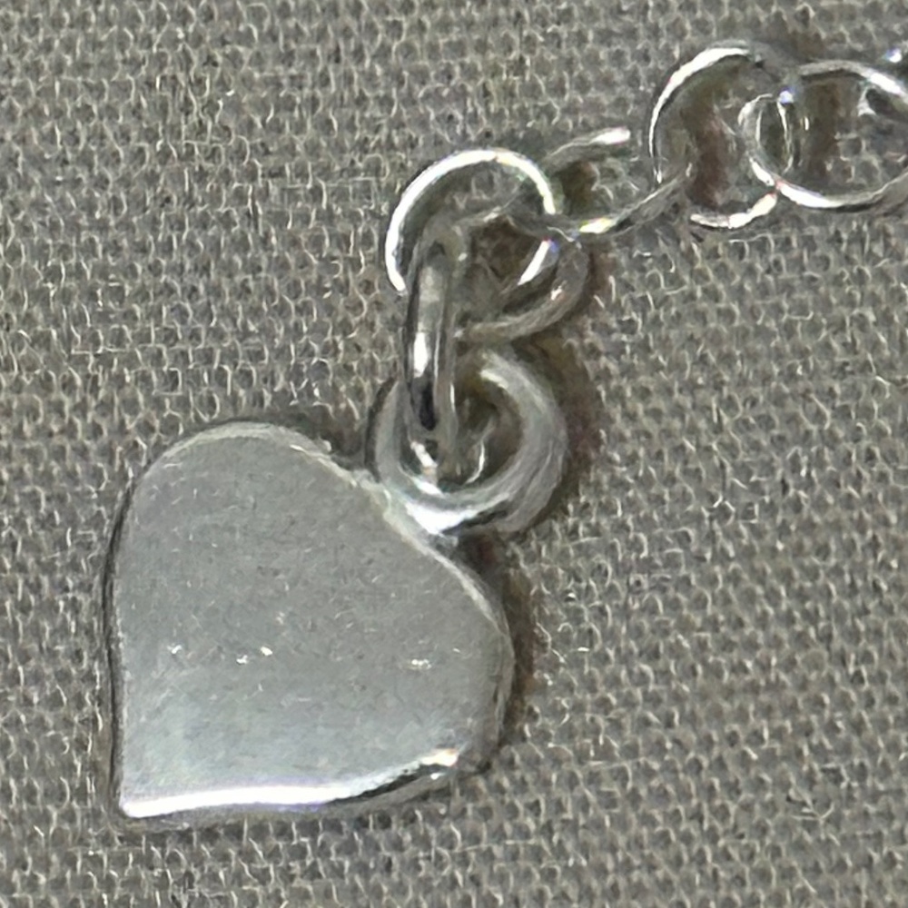 925 Sterling Silver Heart Anklet Chain w/Heart Charm. NWOT - Picture 8 of 14